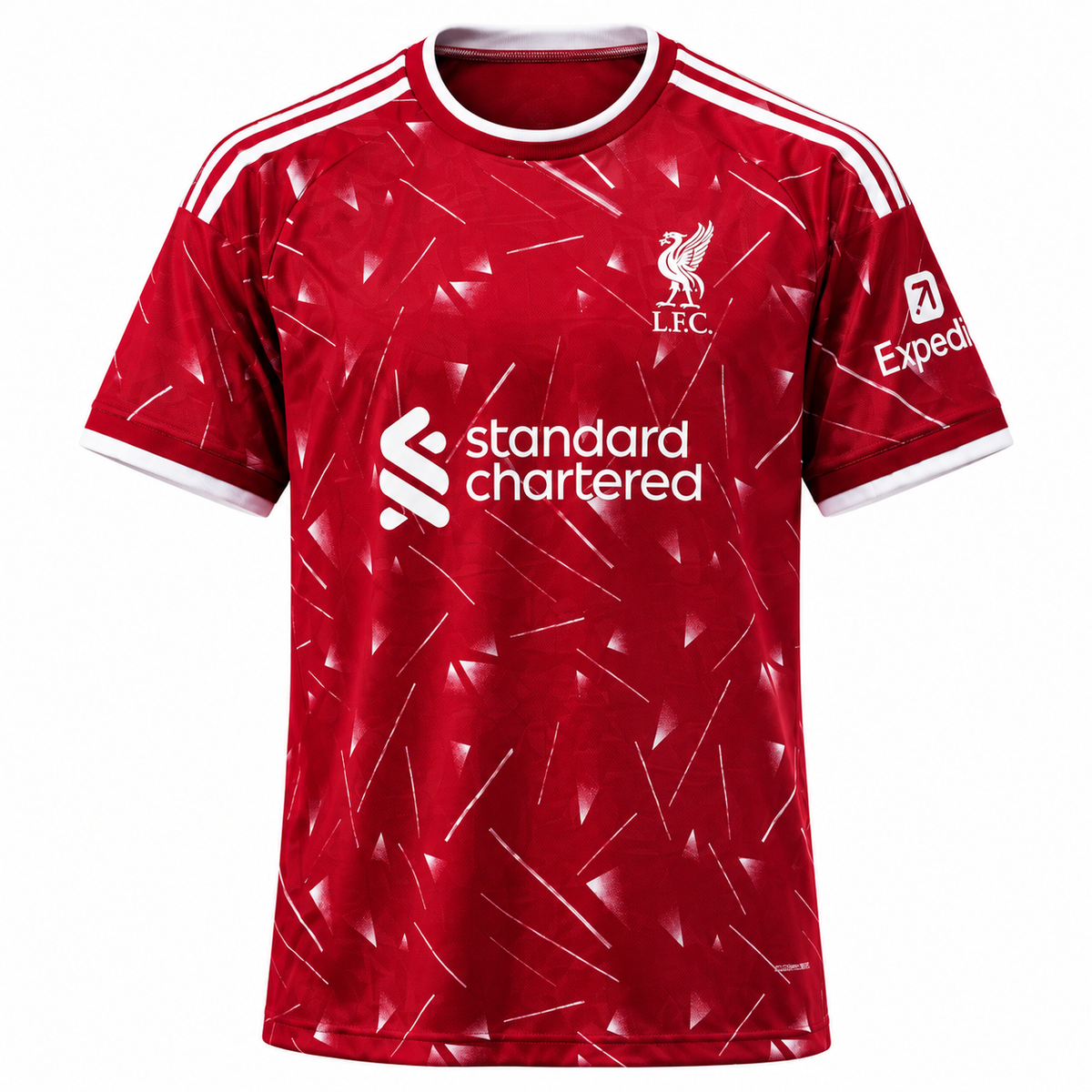 Men’s Red Football Jersey – Premium Sports T-Shirt with Geometric Print