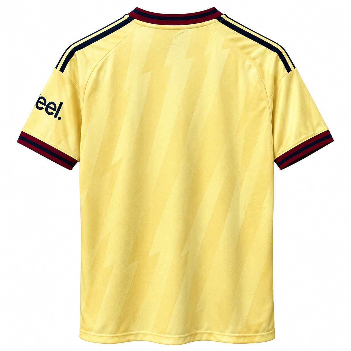 Yellow Football Jersey | Short Sleeve Sports T-Shirt | Maroon & Navy Design