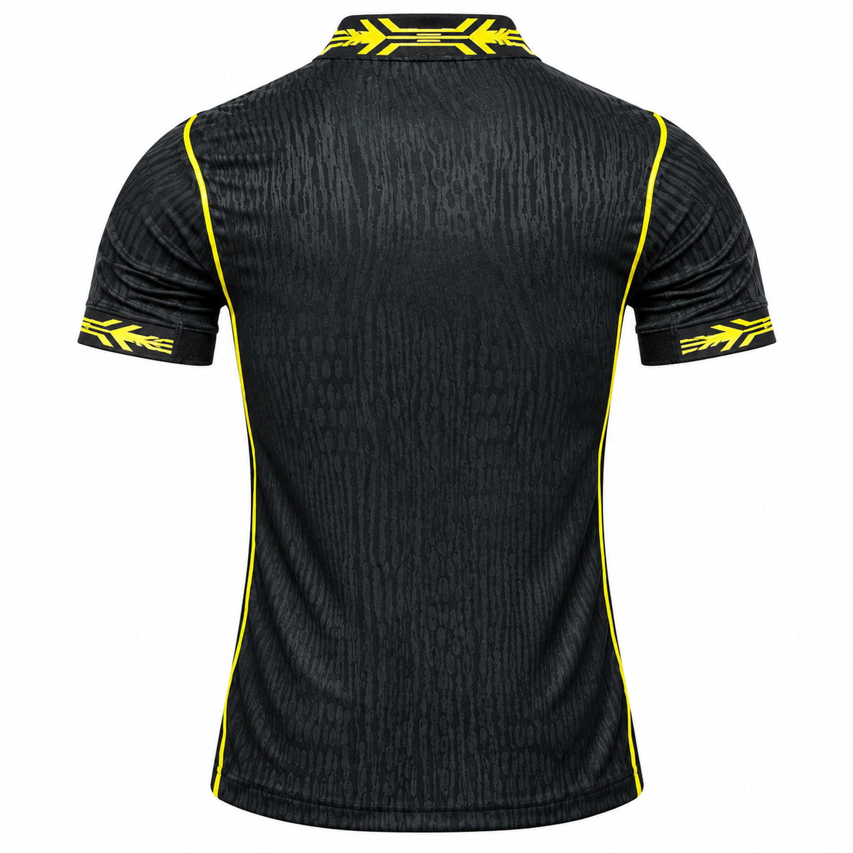 Black Football Jersey | Short Sleeve Sports Jersey | Yellow Accent Design