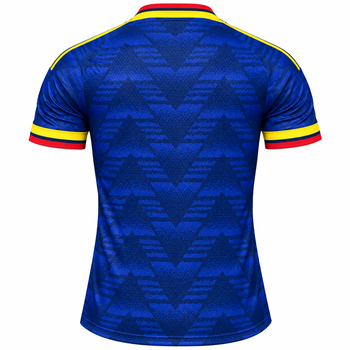 Men's Blue Football Jersey | Navy Sports T-Shirt with Yellow & Red Accents