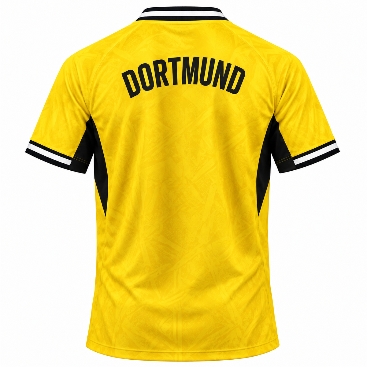 Yellow Football Jersey | Short Sleeve Sports Jersey | Black & White Design