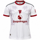 White Football Jersey for Men | Short Sleeve Sports T-Shirt with Floral Print & Maroon Accents
