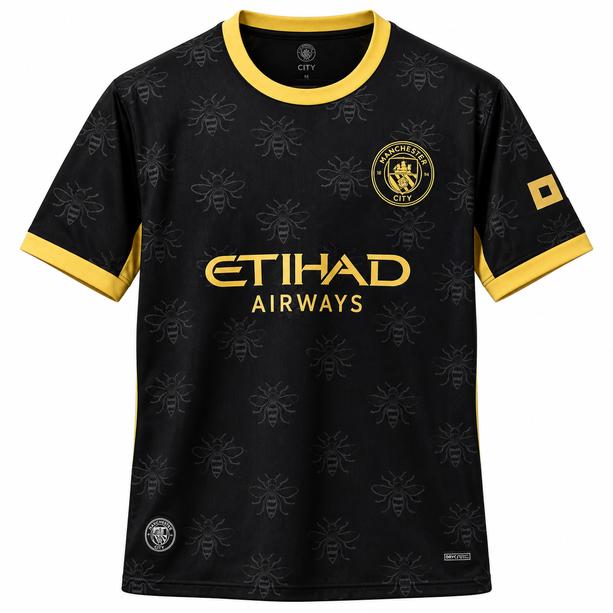 Men’s Black & Yellow Football Jersey | Short Sleeve Sports T-Shirt