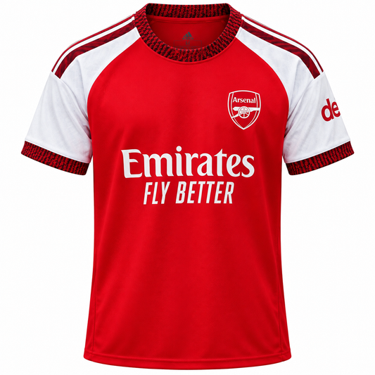 Men's Red Football Jersey | Red & White Sports T-Shirt with Contrast Sleeves