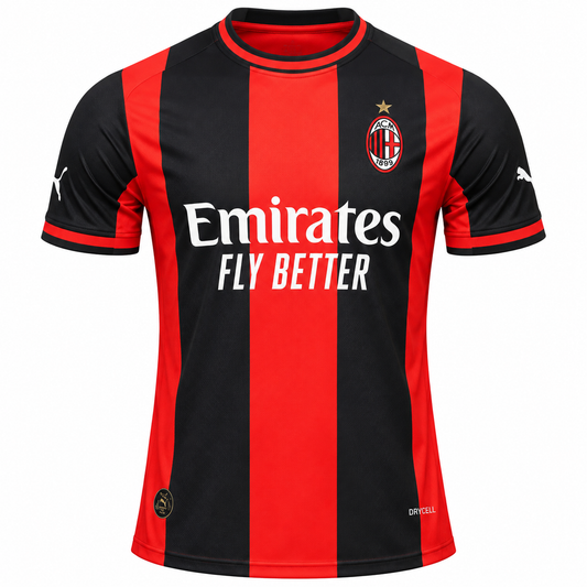 Men's Red & Black Football Jersey | Striped Sports T-Shirt | Short Sleeve
