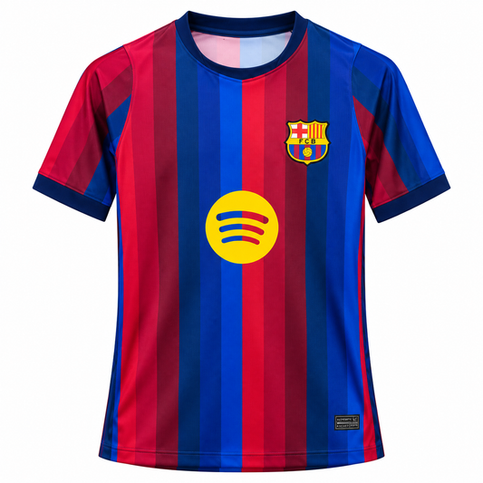 Men's Blue & Red Football Jersey – Striped Soccer Sports Jersey