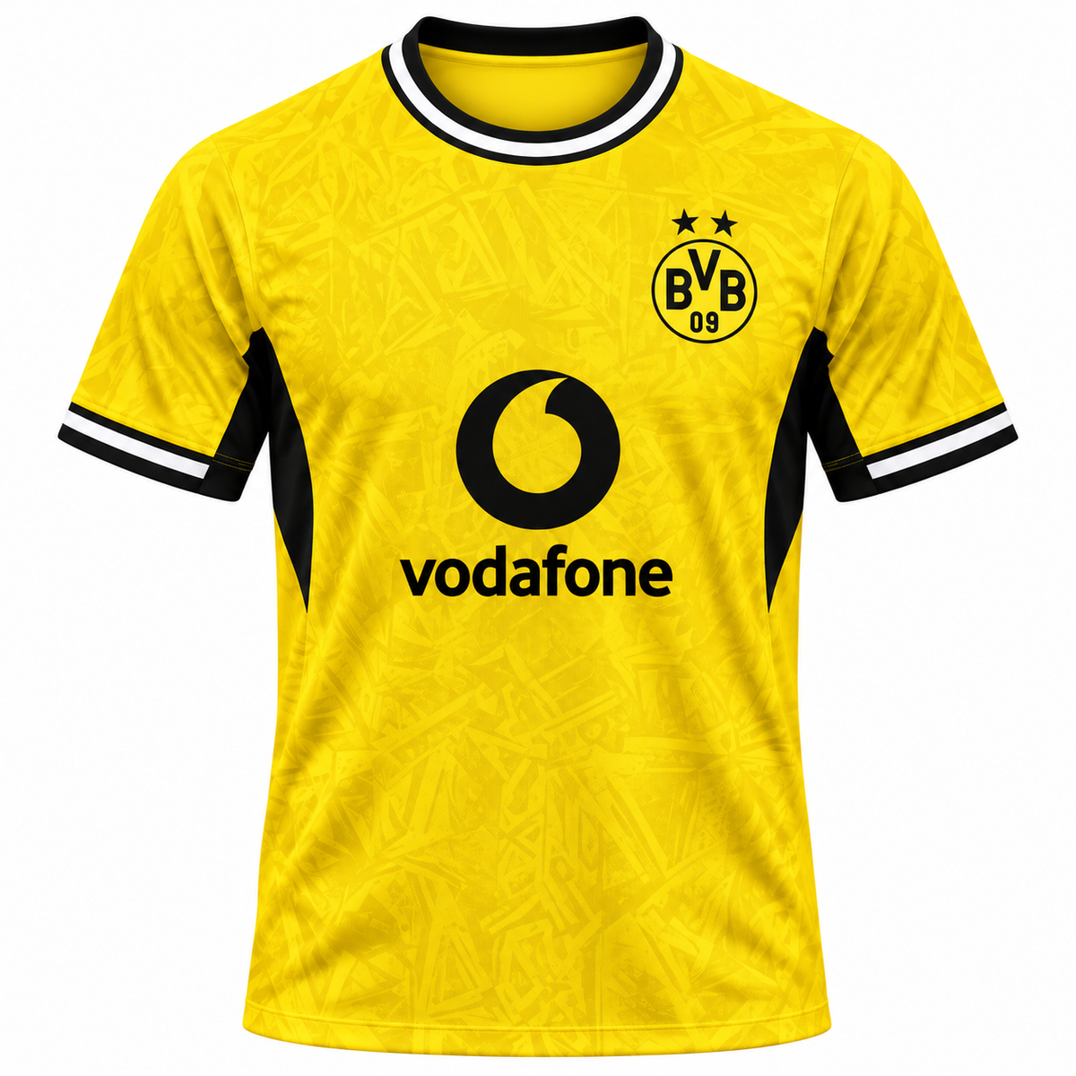 Yellow Football Jersey | Short Sleeve Sports Jersey | Black & White Design