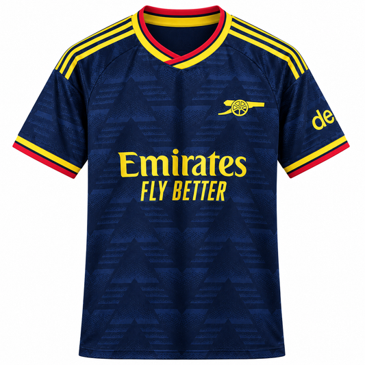 Men's Navy Blue Football Jersey – Yellow & Red Sports Soccer Jersey