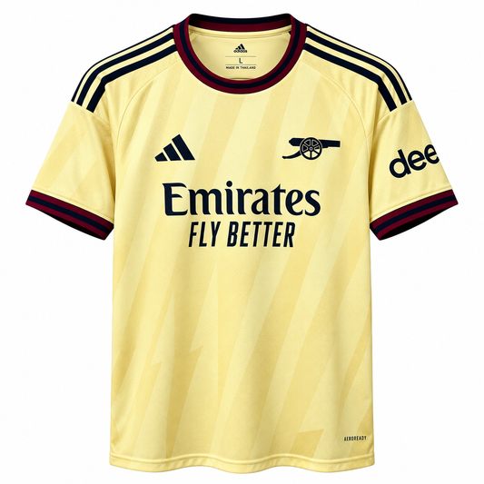 Yellow Football Jersey | Short Sleeve Sports T-Shirt | Maroon & Navy Design