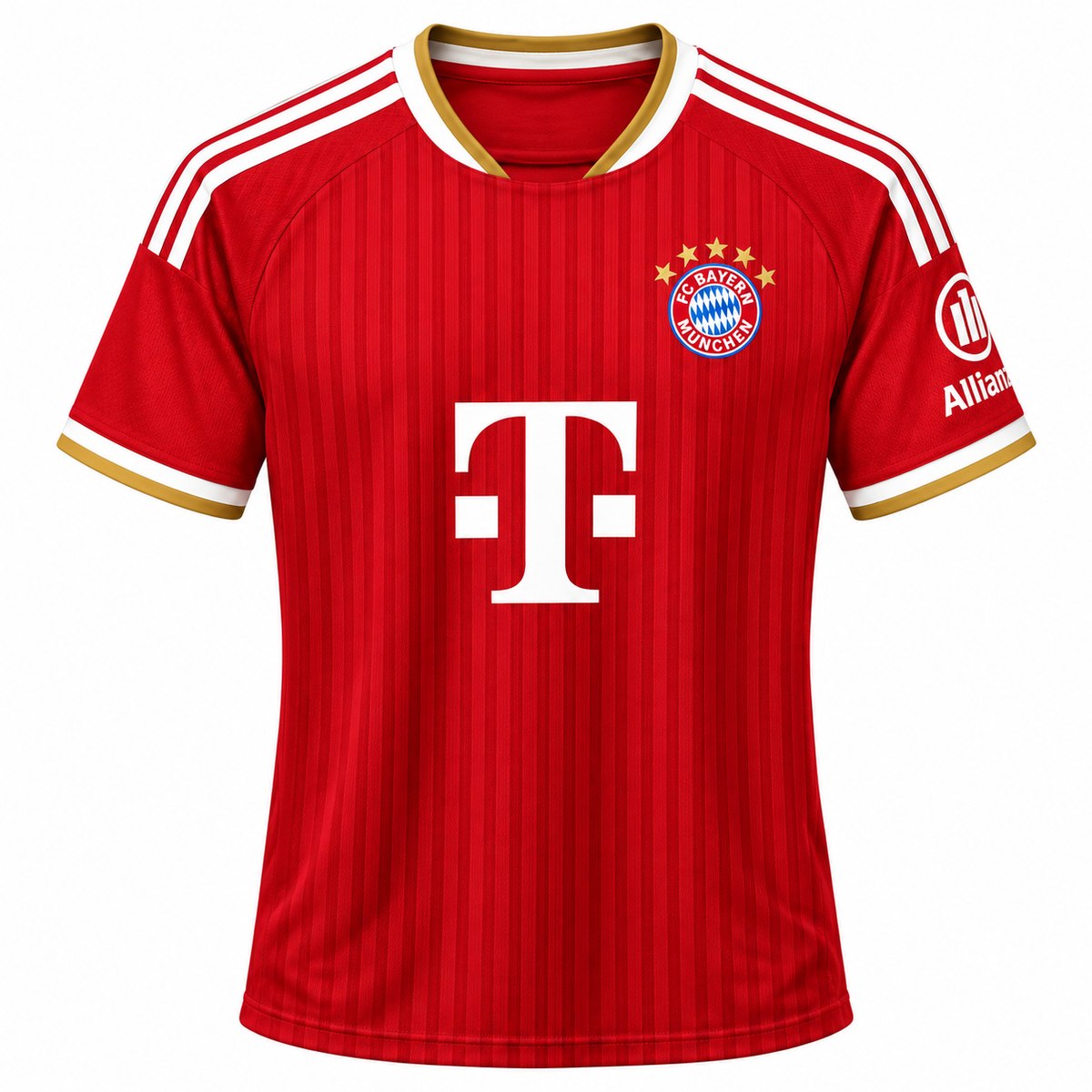 FC Bayern Inspired Red Football Jersey for Men | Premium Sports T-Shirt | Red & White