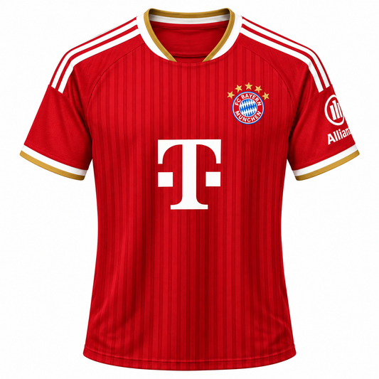 FC Bayern Inspired Red Football Jersey for Men | Premium Sports T-Shirt | Red & White