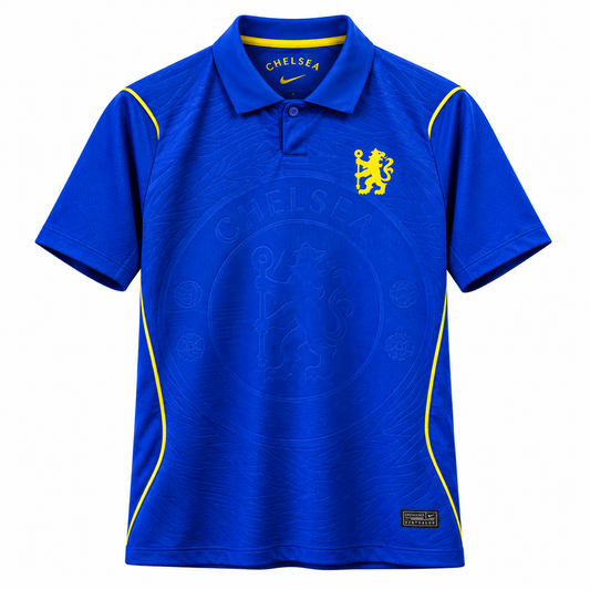 Men’s Royal Blue Football Polo Jersey | Short Sleeve Sports T-Shirt