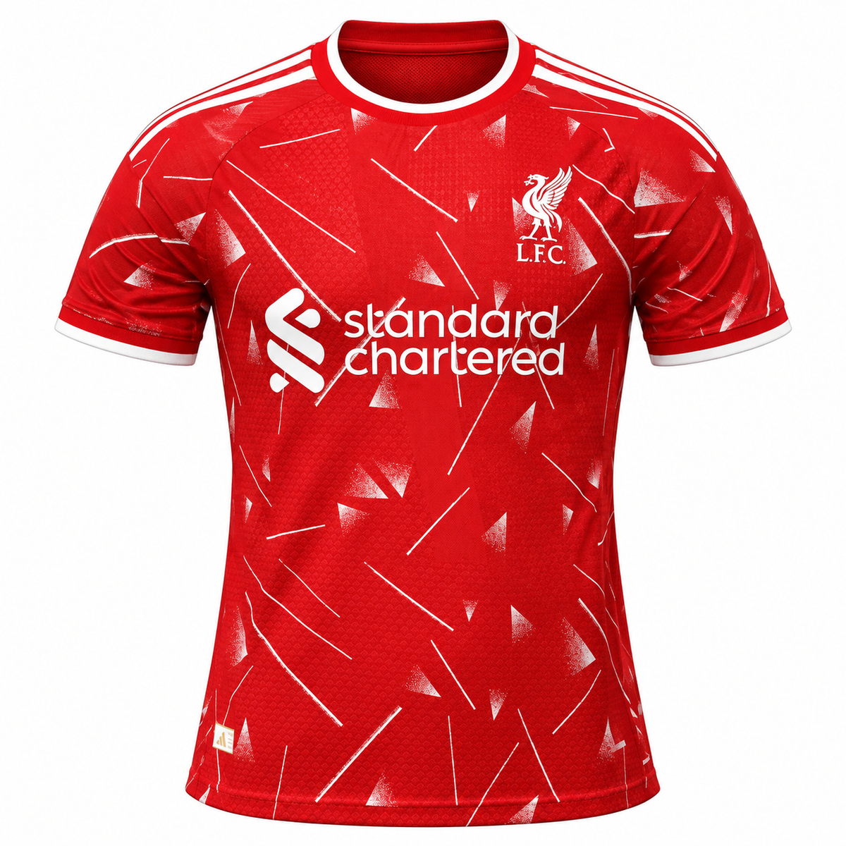 Liverpool Inspired Red Football Jersey for Men | Geometric Print Sports T-Shirt | Premium Fan Wear