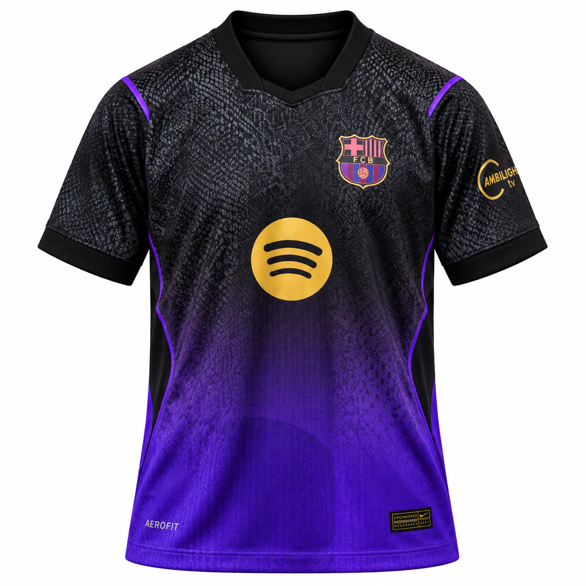 Men’s Black & Purple Football Jersey | Short Sleeve Sports T-Shirt