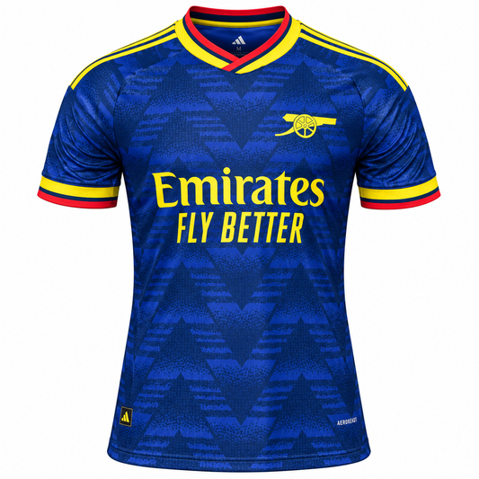 Men's Blue Football Jersey | Navy Sports T-Shirt with Yellow & Red Accents