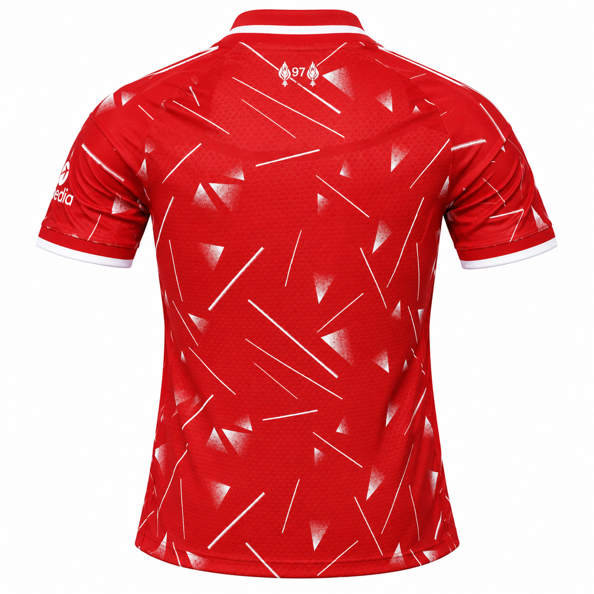Liverpool Inspired Red Football Jersey for Men | Geometric Print Sports T-Shirt | Premium Fan Wear