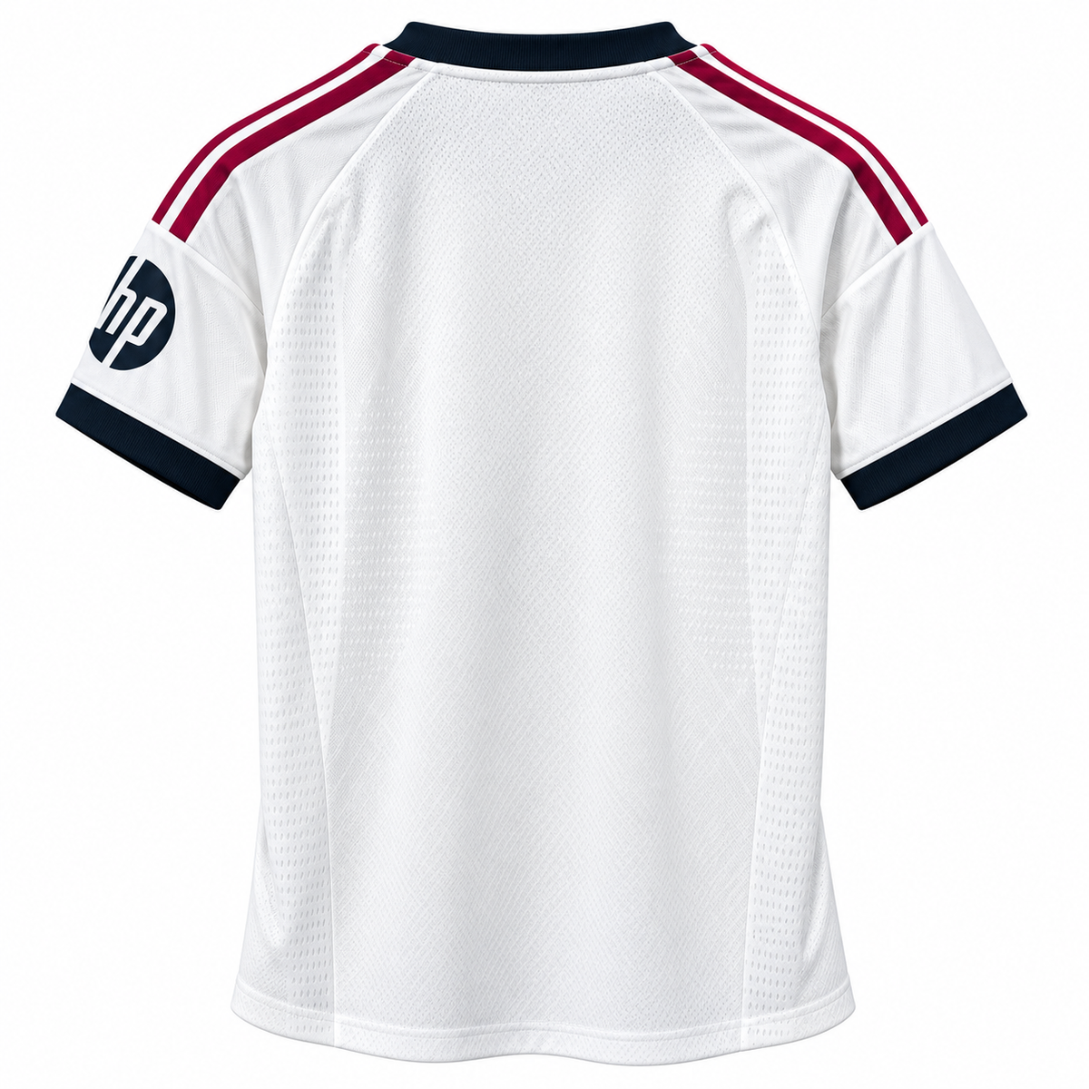 Men’s White Football Jersey | Red & Navy Stripes | Short Sleeve Sports T-Shirt