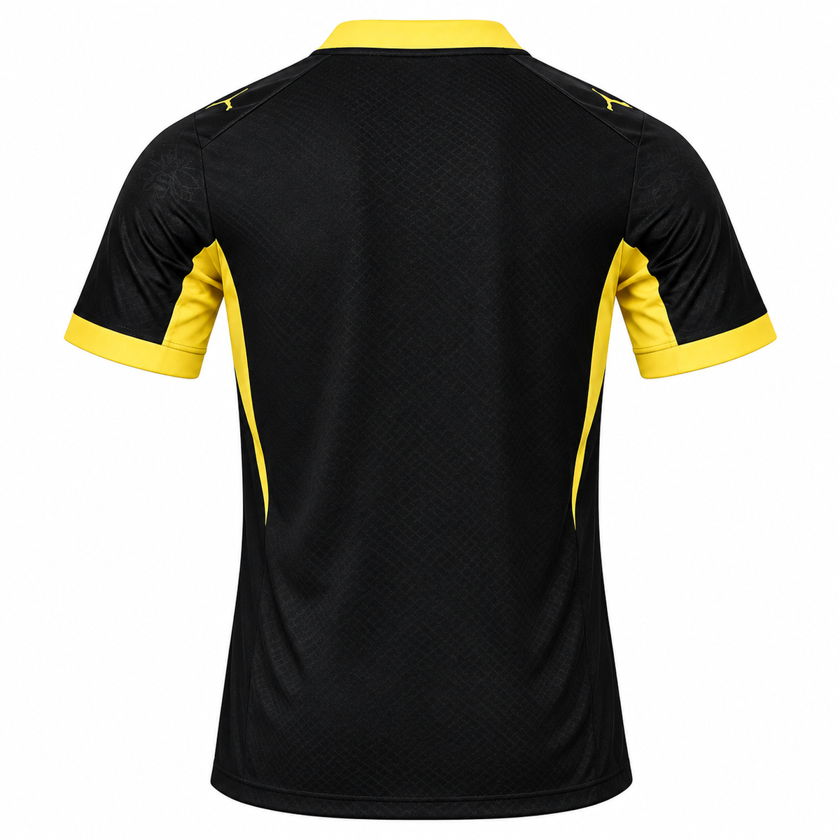 Black Football Jersey | Short Sleeve Sports Jersey | Yellow Contrast Design