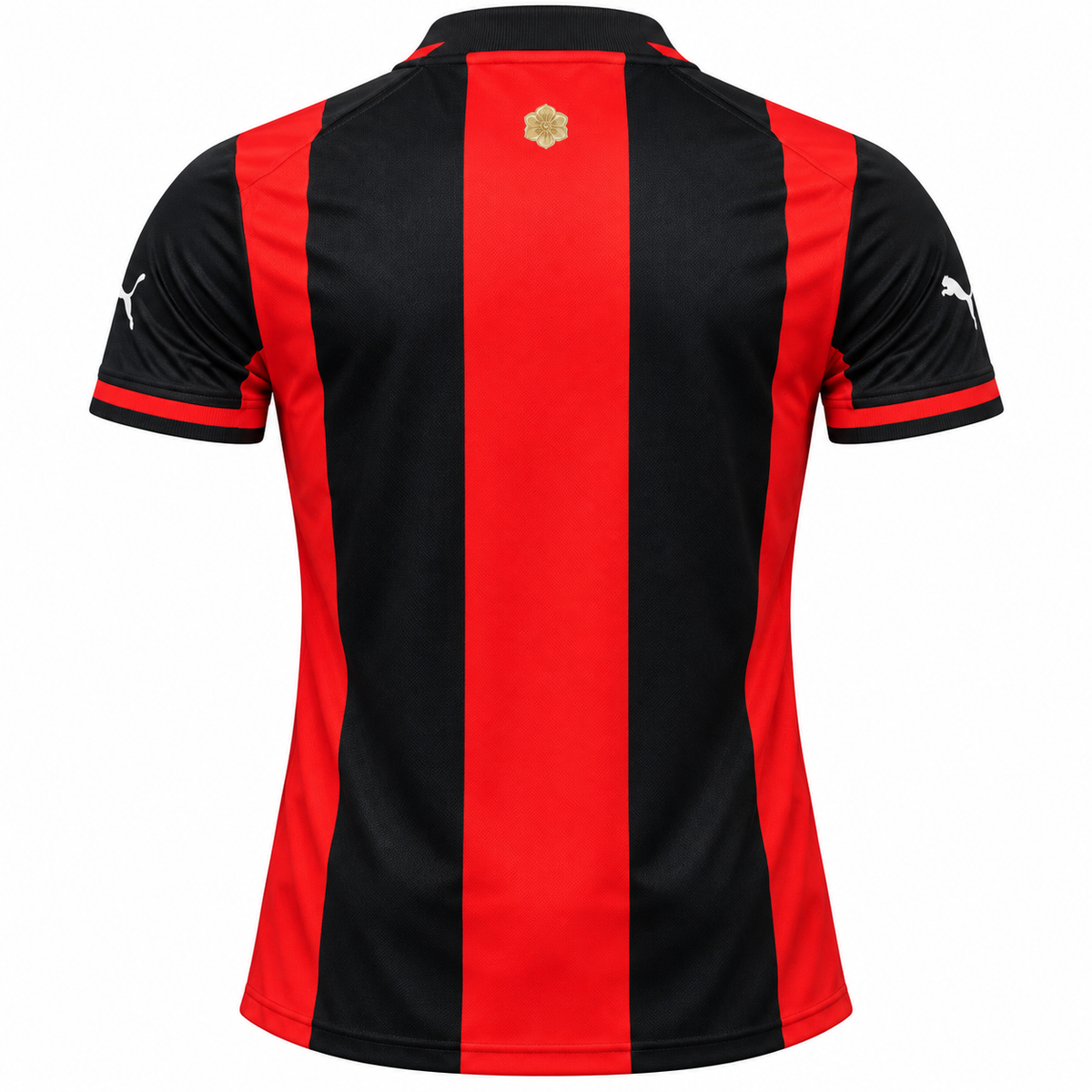 Men's Red & Black Football Jersey | Striped Sports T-Shirt | Short Sleeve