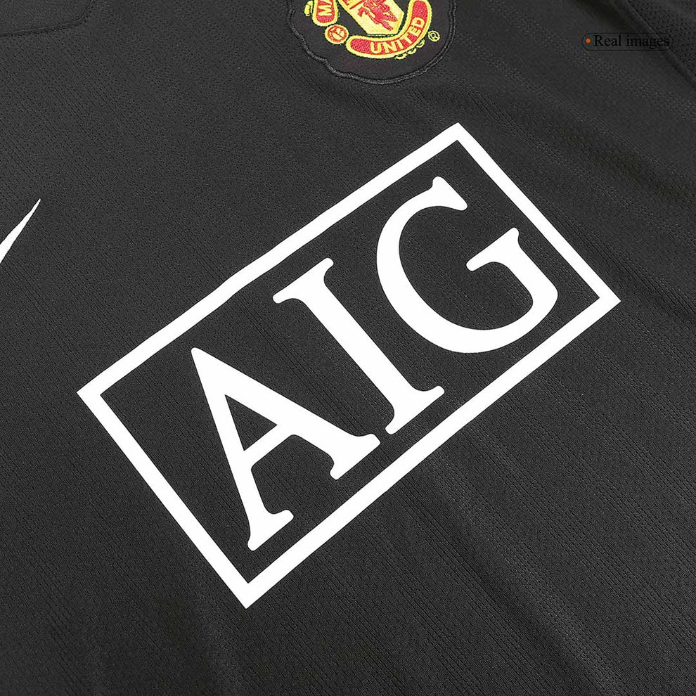 Manchester United 07-08 Black Away Retro Jersey Full Sleeve