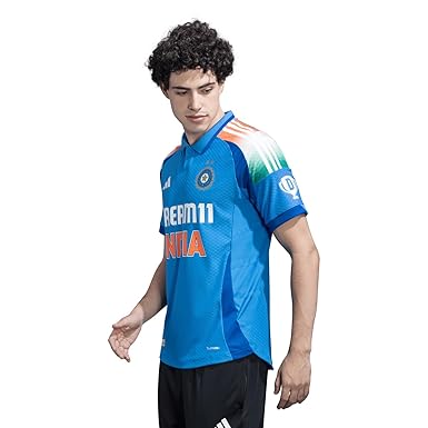 adidas Men's Polyester Regular Fit Official Team India ODI Cricket Player Jersey (2025)