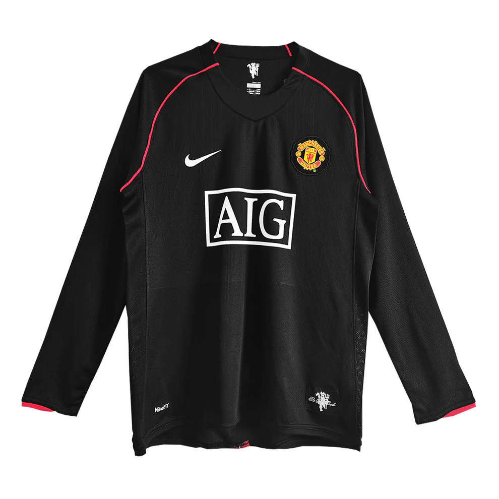Manchester United 07-08 Black Away Retro Jersey Full Sleeve