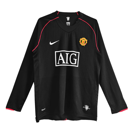 Manchester United 07-08 Black Away Retro Jersey Full Sleeve